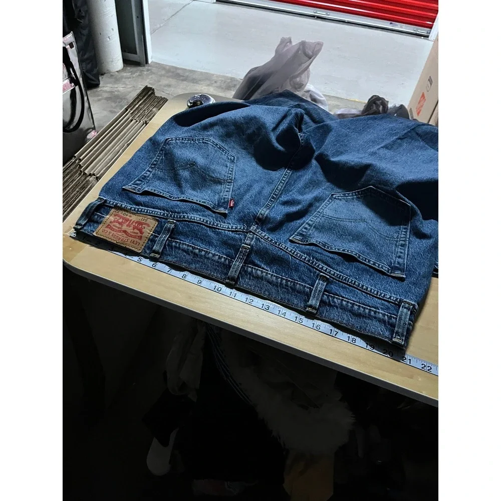 Levis 541 Jeans Mens 40x32 Blue Medium Wash Distressed Camo Patchwork Denim